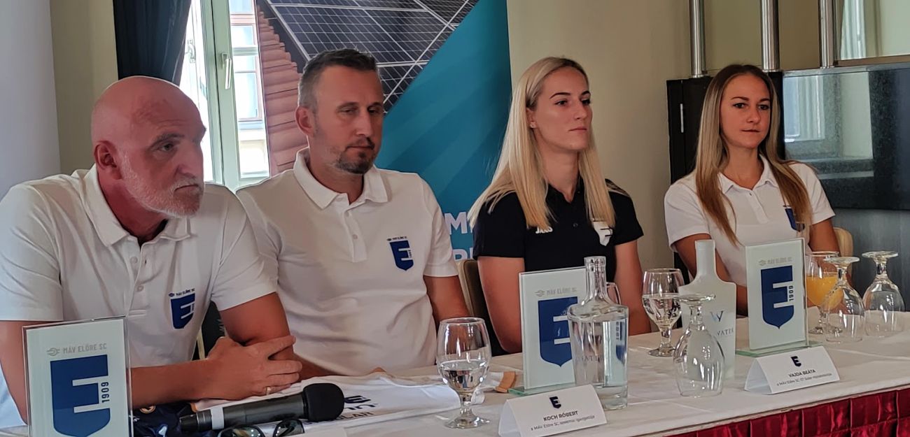 A MÁV Előre SC röplabda csapatainak a sajtótájékoztatója
